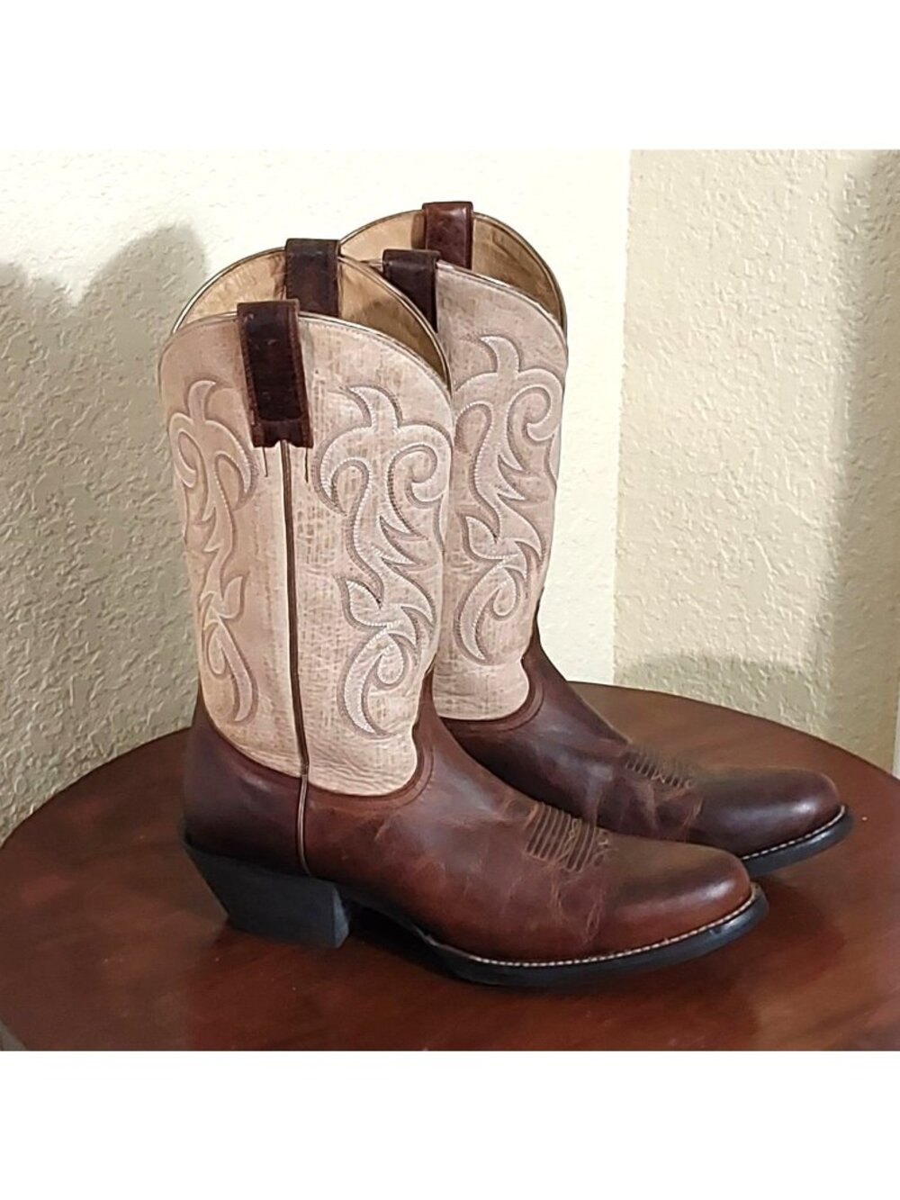Shyanne Cowboy Western Boots Womens Sz 11 M Brown Cream Leather